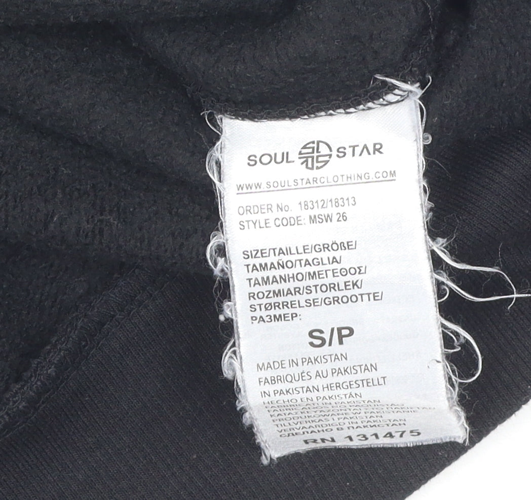 Soul Star Men's Black Pullover Hoodie, Size S