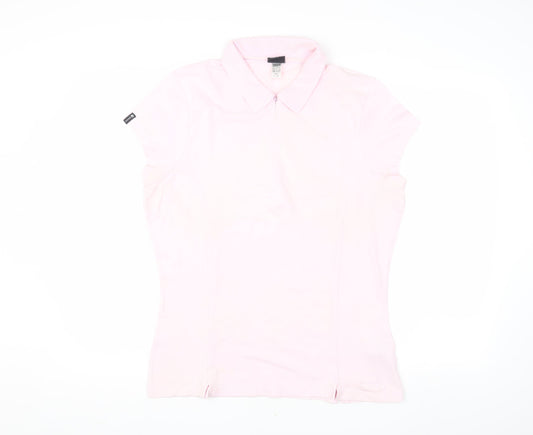 Decathlon Women's Pink Polo Shirt Size 18 Casual Stretch