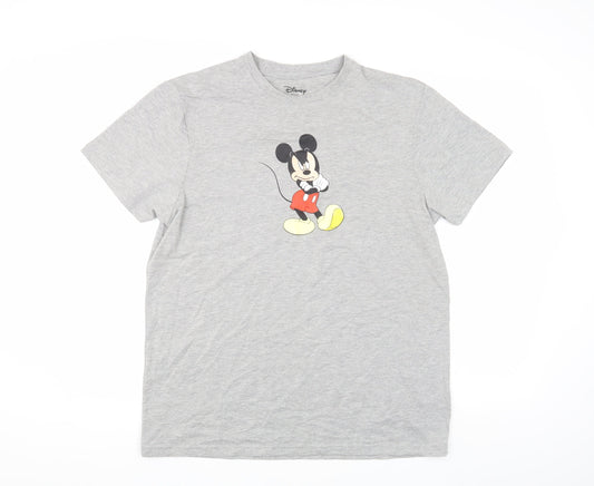 Disney Men's Grey Mickey Mouse T-Shirt 2XL