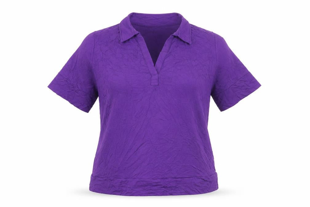 Womens UK Size L Long Tall Sally Purple Viscose Blend Polo