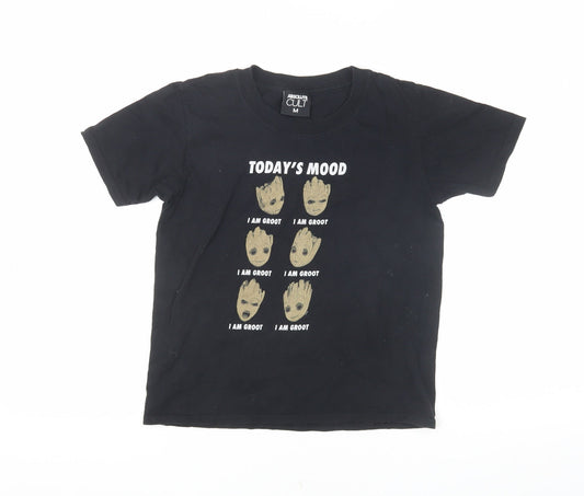 Absolute Cult Black Groot Graphic T-Shirt - Girls M