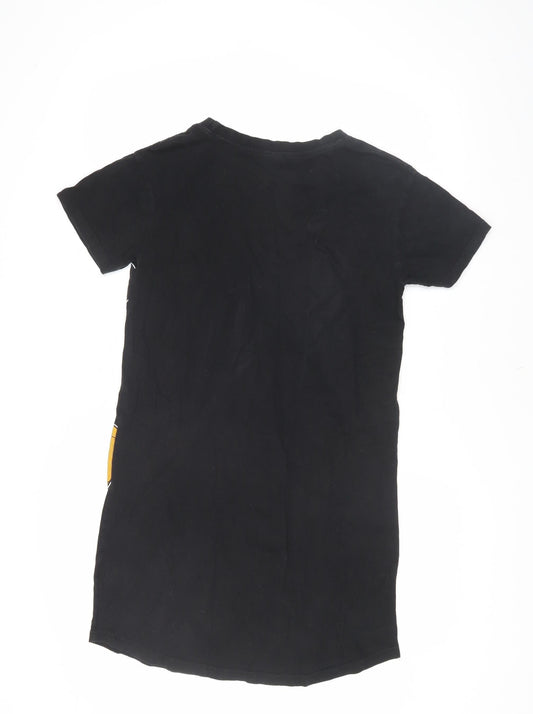 Disney Women's Black T-Shirt Dress, Mickey Minnie Mouse, Size 6-8