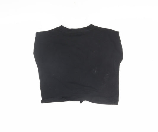 DKNY Girls Black XS Graphic Print T-Shirt Logo