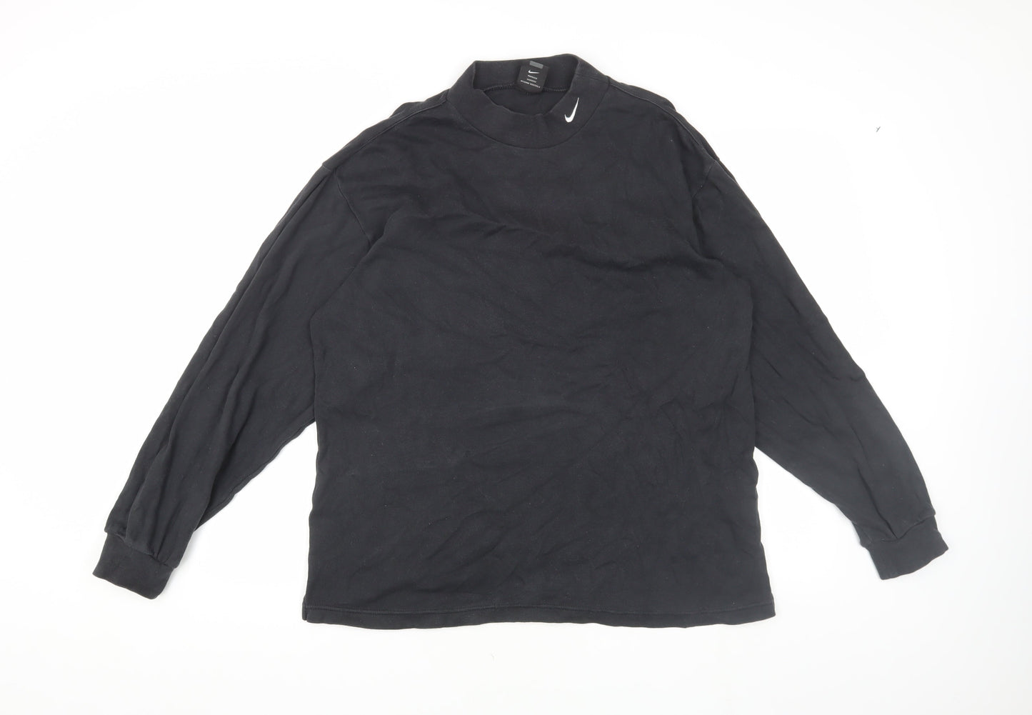 Nike Men's Black Mock Neck Long Sleeve T-Shirt M
