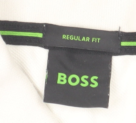 Boss Men's White Polo Shirt L Regular Fit