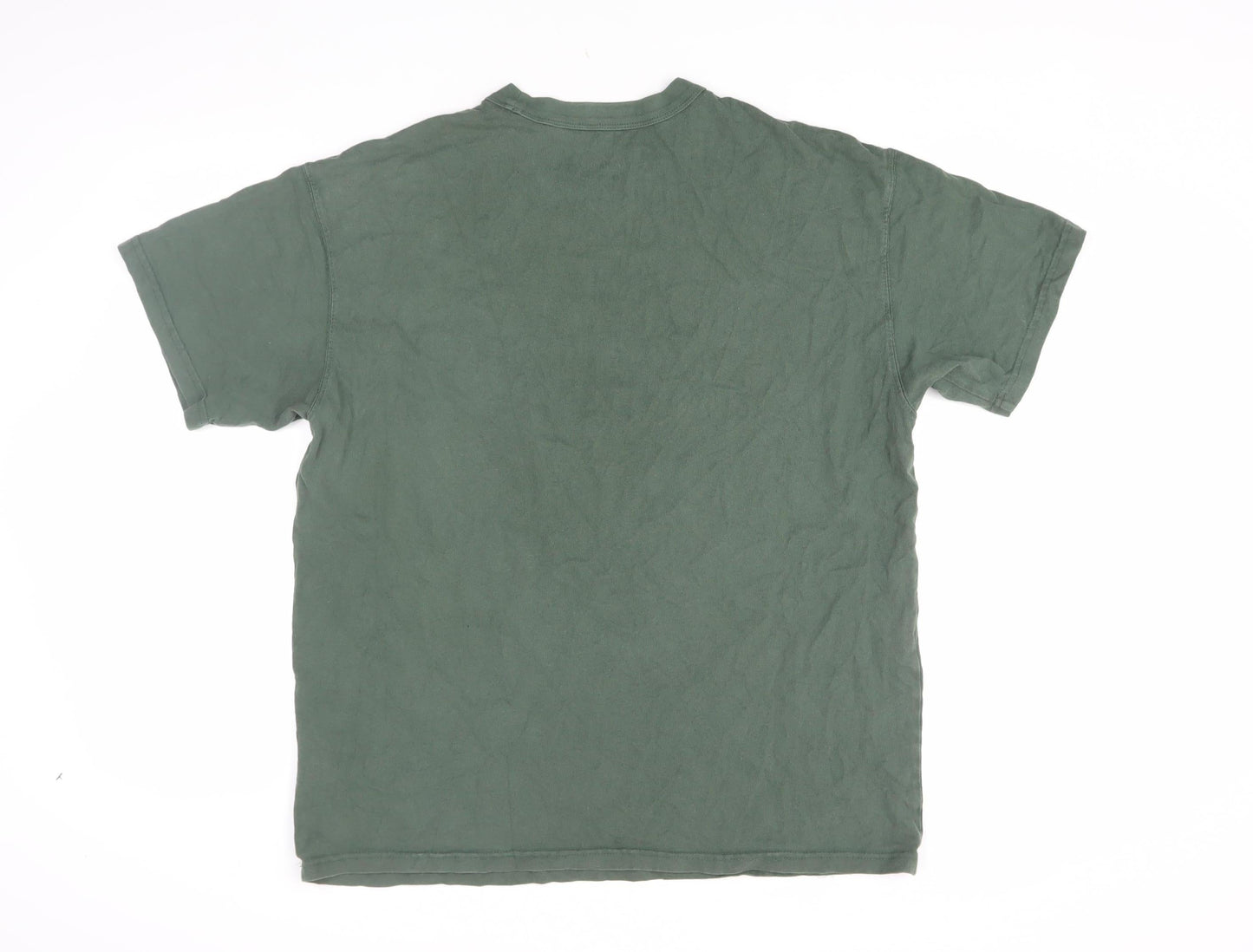 Nike Green Men's S Cotton T-Shirt, Short Sleeve Solid