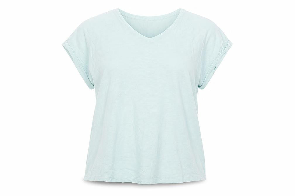 Womens UK Size L Lands' End Blue Cotton Blend T-Shirt