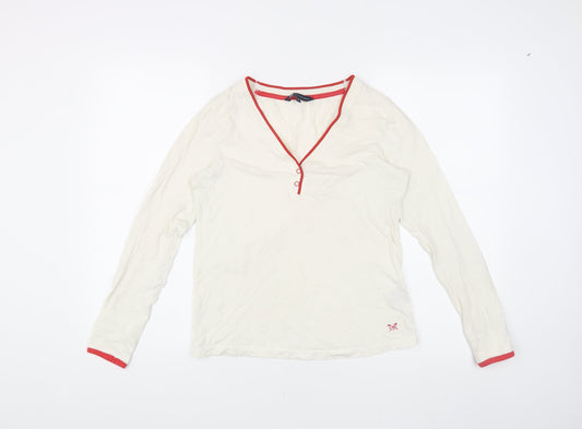 Crew Clothing Women’s White V-Neck Cotton Top S
