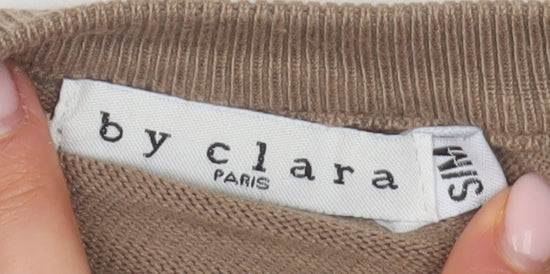 By Clara Beige Women's Blouse S Long Sleeve Casual