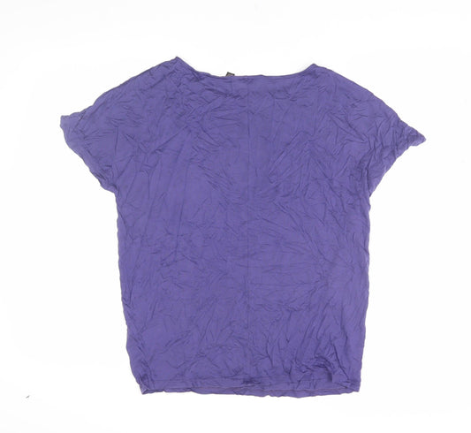 Ted Baker Women's Purple Crew Neck T-Shirt Size 6