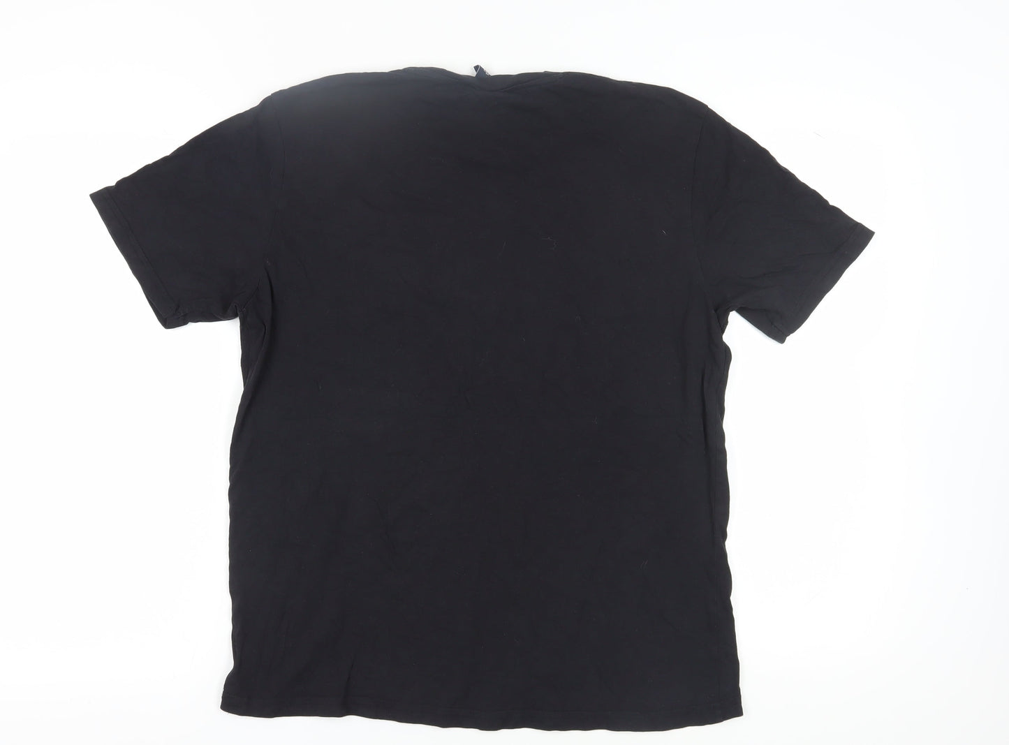 Champion Men's Black Graphic Print T-Shirt Large