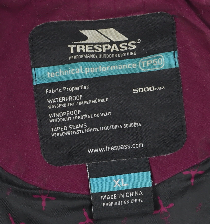 Trespass Women's Purple Parka Jacket XL - Waterproof Hooded