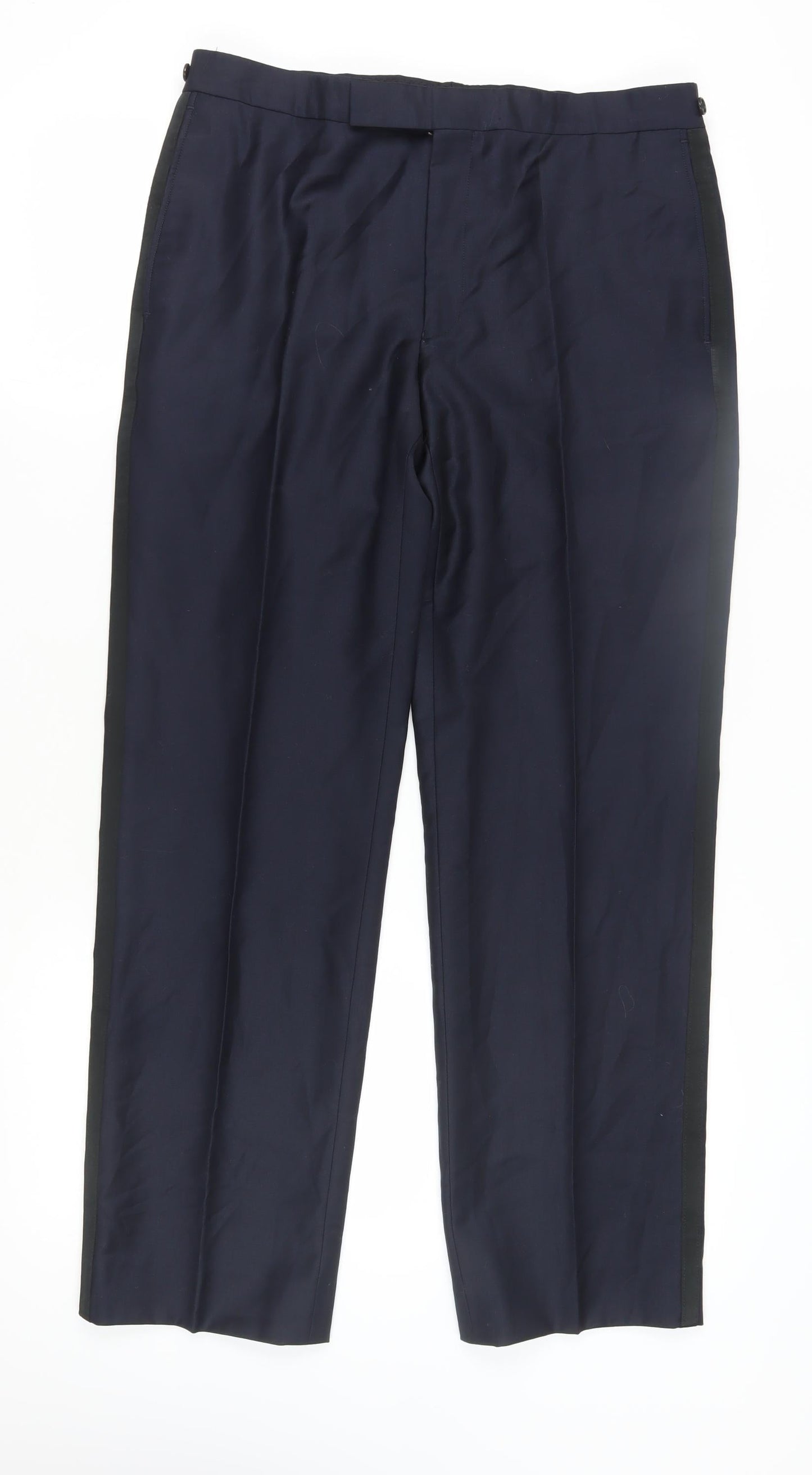 Gieves & Hawkes Men's Black Wool Dress Trousers, Size 42R