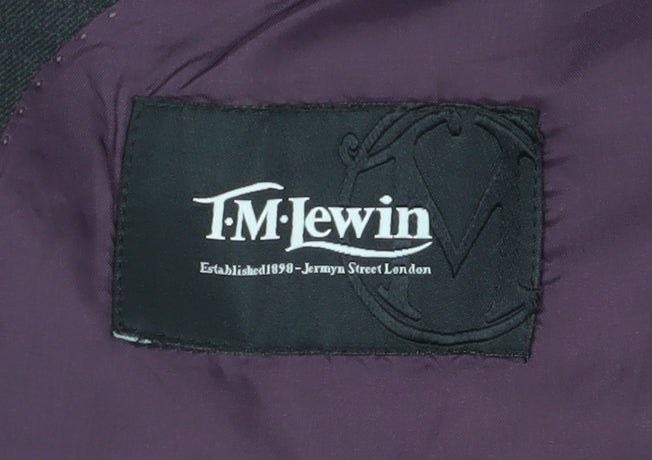 T.M. Lewin Men's Grey Wool Blazer Size 44R Formal