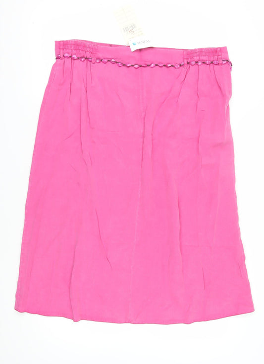 Ann Harvey Women's Pink Plus Size Beaded Skirt