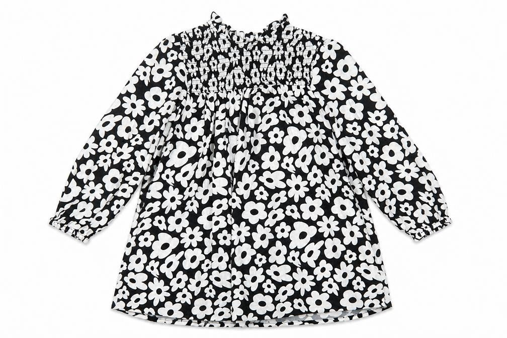 Marks and Spencer Girls' Black Floral Dress, 8-9 Years