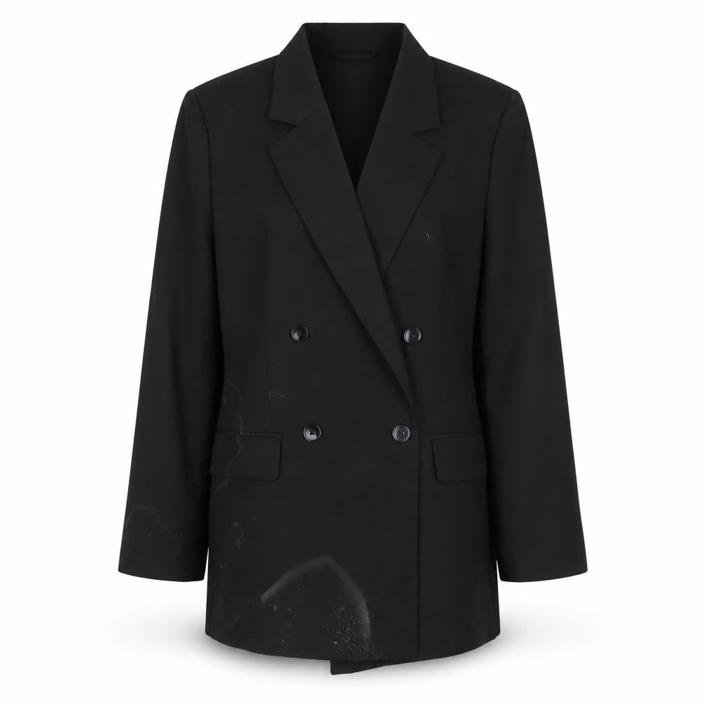 H&M Black Double-Breasted Blazer M Unisex Adults