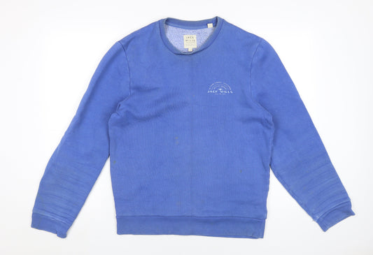 Jack Wills Men's Blue Pullover Sweatshirt - Size S