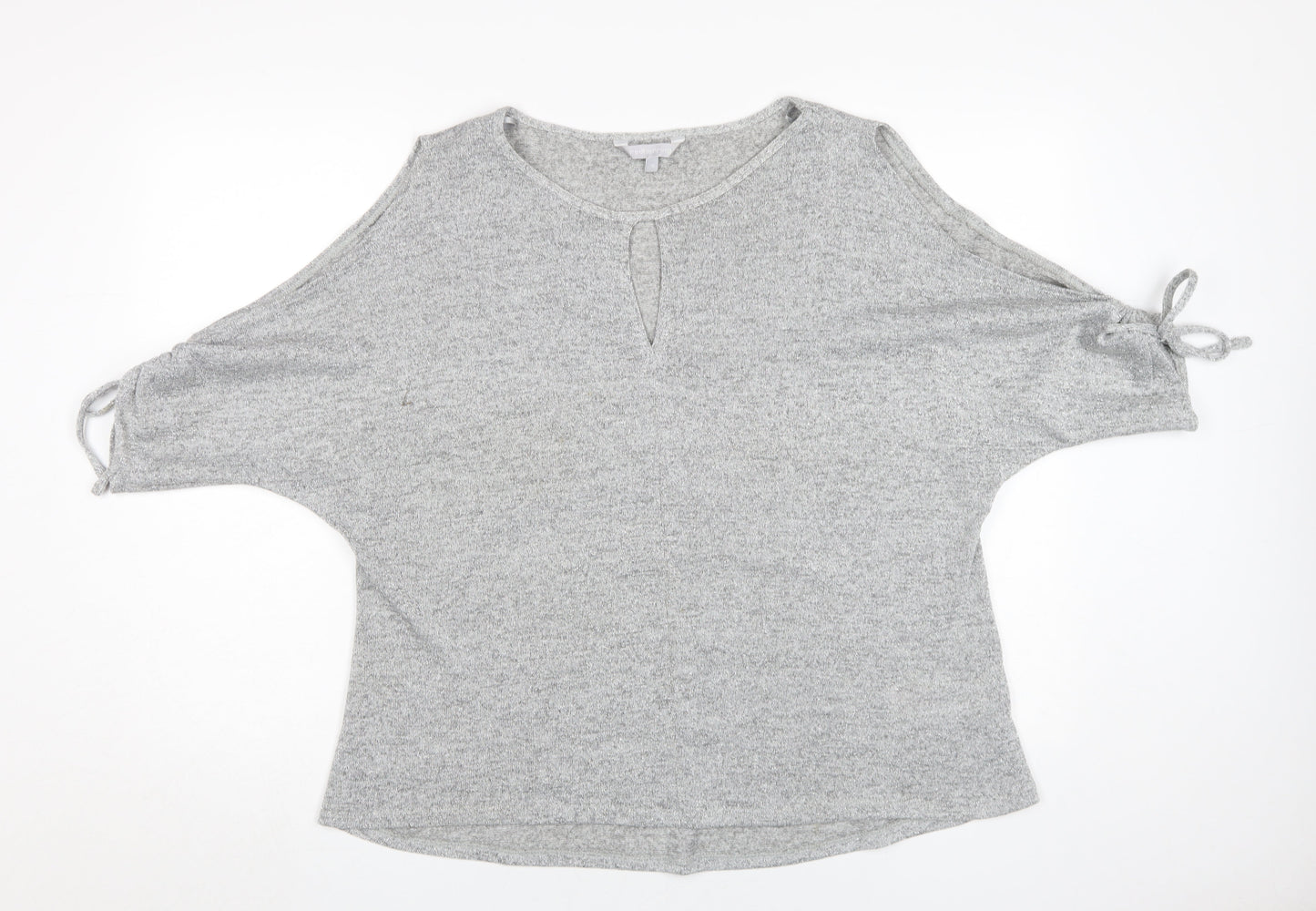 Red Herring Women's Grey Bow Sleeve T-Shirt Size 16