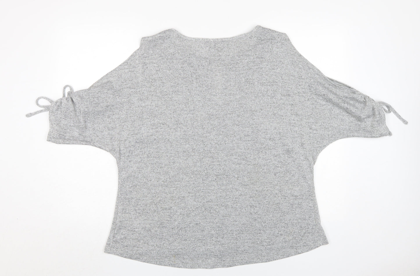 Red Herring Women's Grey Bow Sleeve T-Shirt Size 16