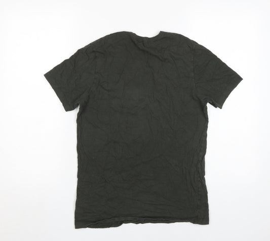 Hugo Boss Men's Green Cotton Crew Neck T-Shirt, S