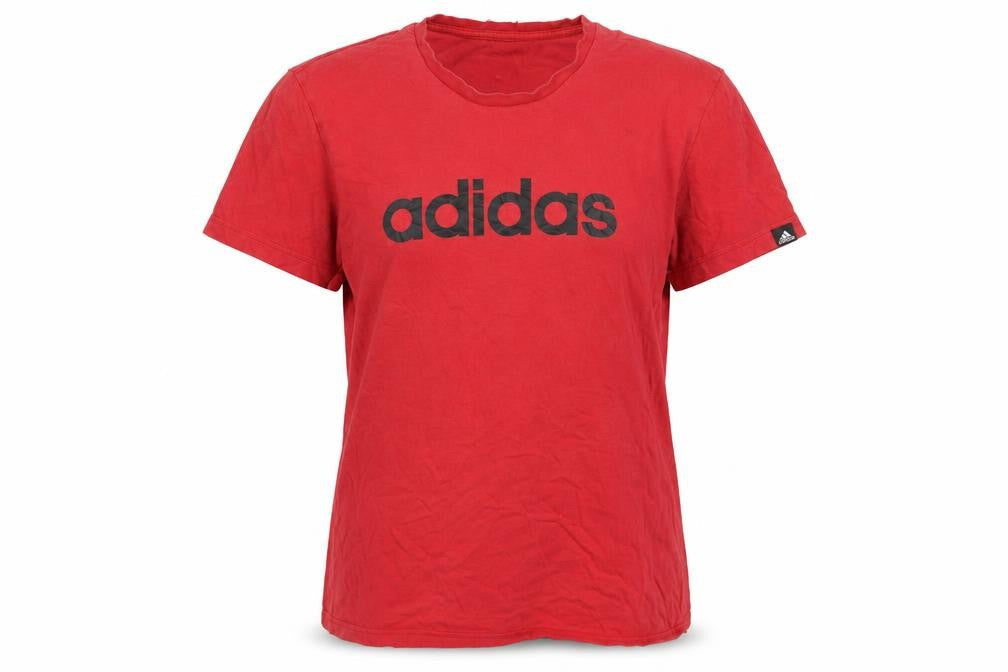 Unisex Adultss UK Size S adidas Red Cotton T-Shirt