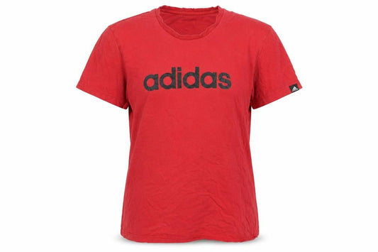Unisex Adultss UK Size S adidas Red Cotton T-Shirt