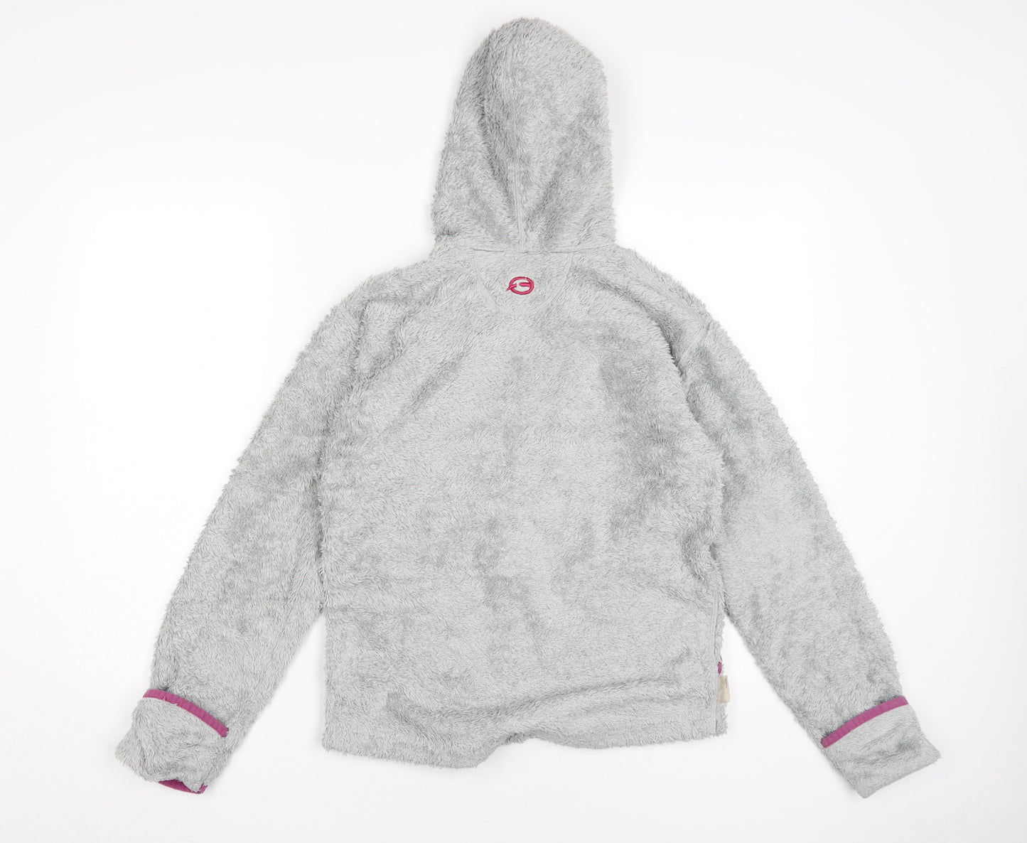 Sprayway Girls Grey Hooded Fleece Jacket Size 10-11 Years