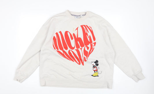 Disney Women's Ivory XL Mickey Mouse Sweatshirt