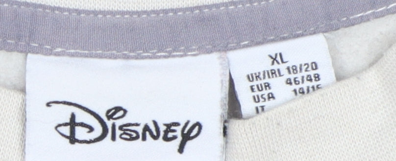 Disney Women's Ivory XL Mickey Mouse Sweatshirt