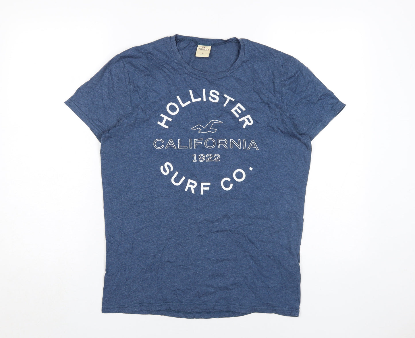 Hollister Unisex Blue T-Shirt S Basic Crew Neck