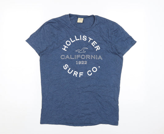 Hollister Unisex Blue T-Shirt S Basic Crew Neck