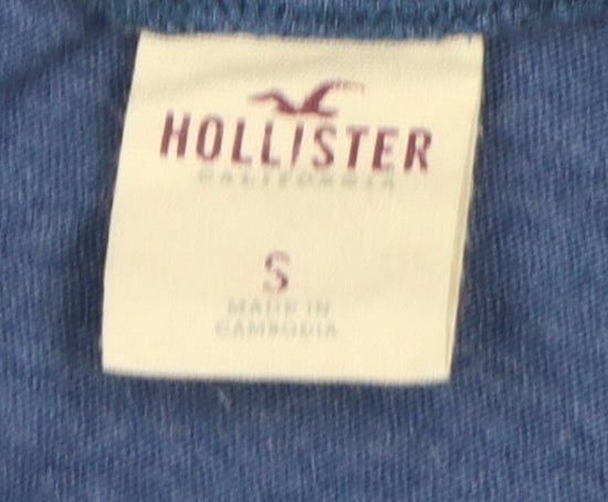 Hollister Unisex Blue T-Shirt S Basic Crew Neck