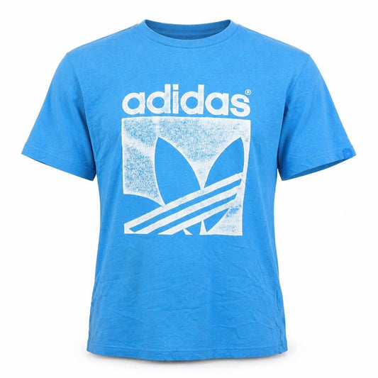 Mens UK Size M adidas Blue  Cotton Blend T-Shirt