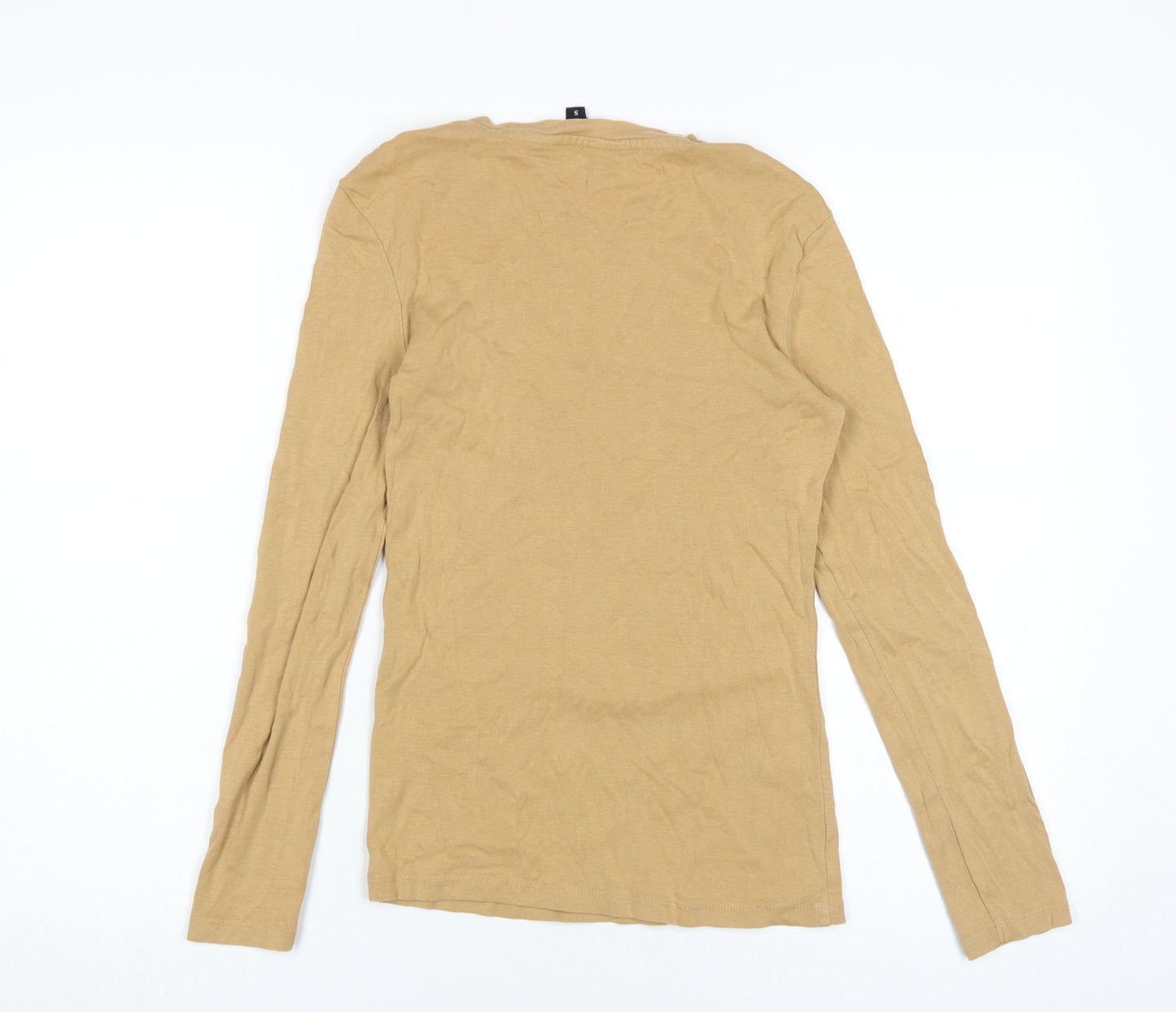 Brave Soul Women's Beige Long Sleeve Basic Top