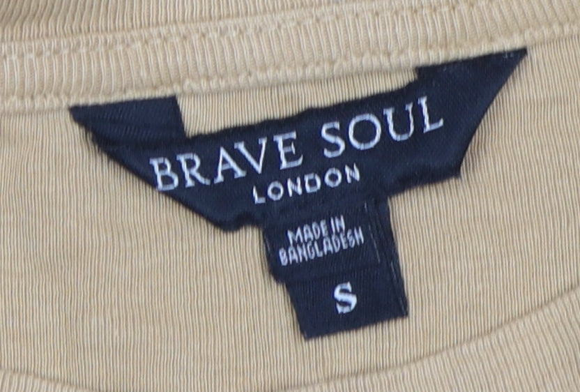 Brave Soul Women's Beige Long Sleeve Basic Top