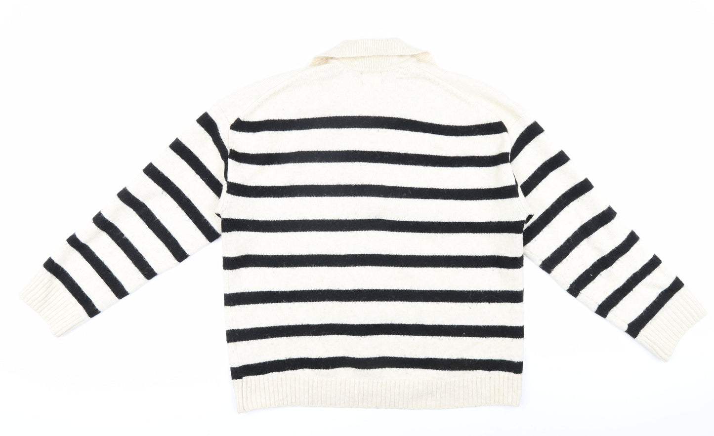 H&M Women's Black Striped Pullover Jumper, Size S