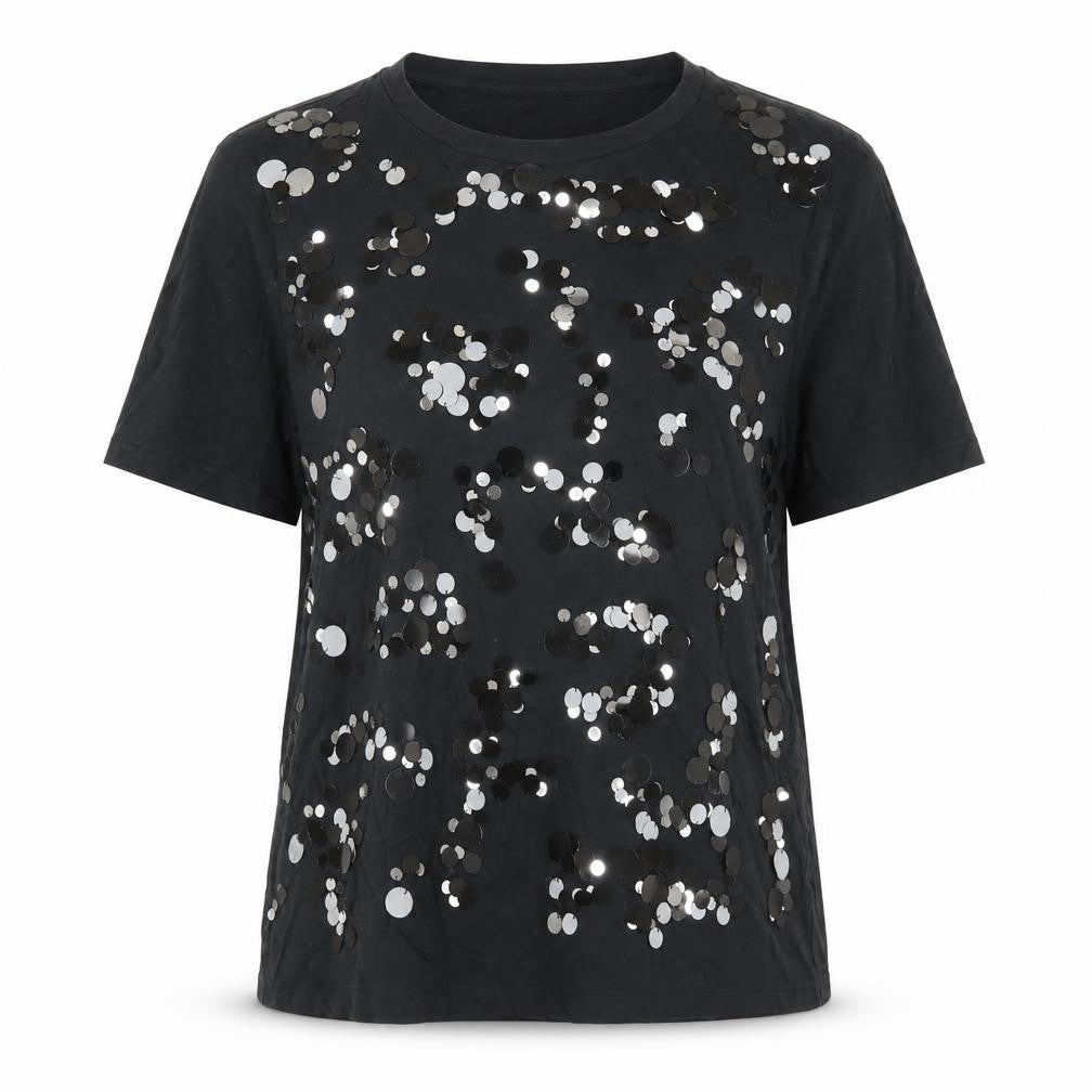 Marks and Spencer Women's Black Sequin T-Shirt, Size 12