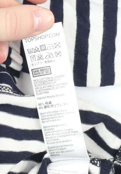 Topshop Women's Striped Blouse, Size 8, Cotton