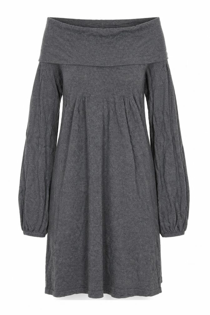 Oasis Women Grey Knit Long Sleeve Cowl Neck Dress XS