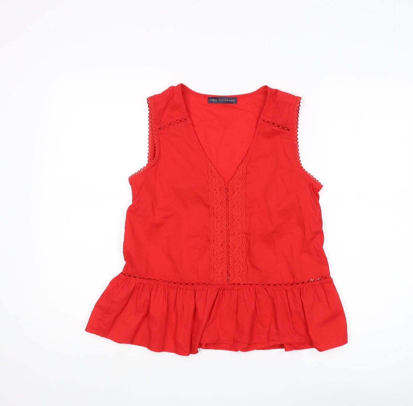 Marks and Spencer Red Camisole Blouse, Size 8, Summer