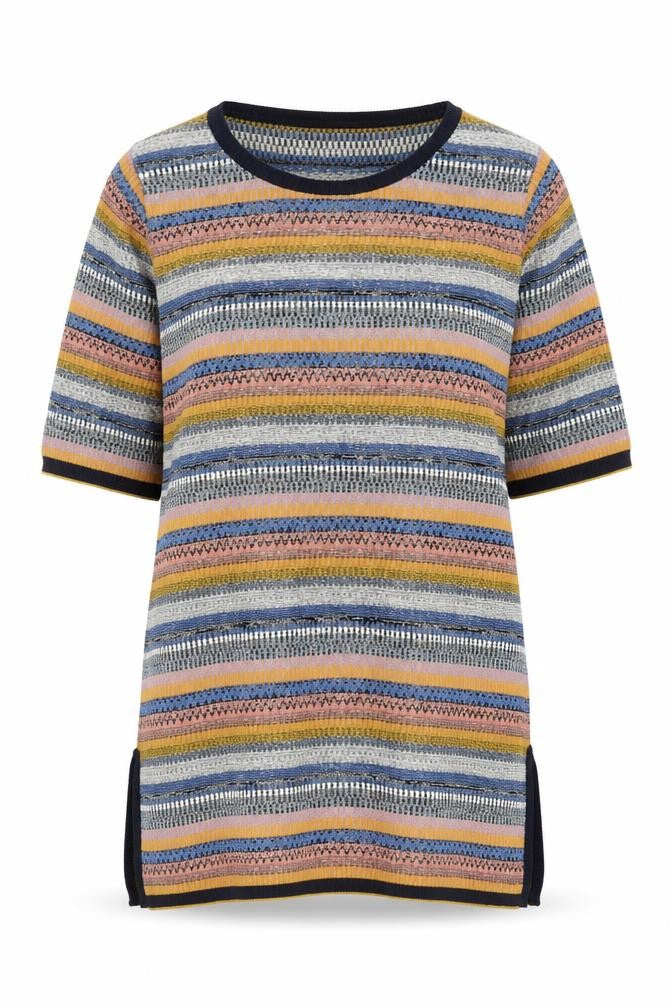 Marks and Spencer Women's Multicoloured Striped Knit Jumper L