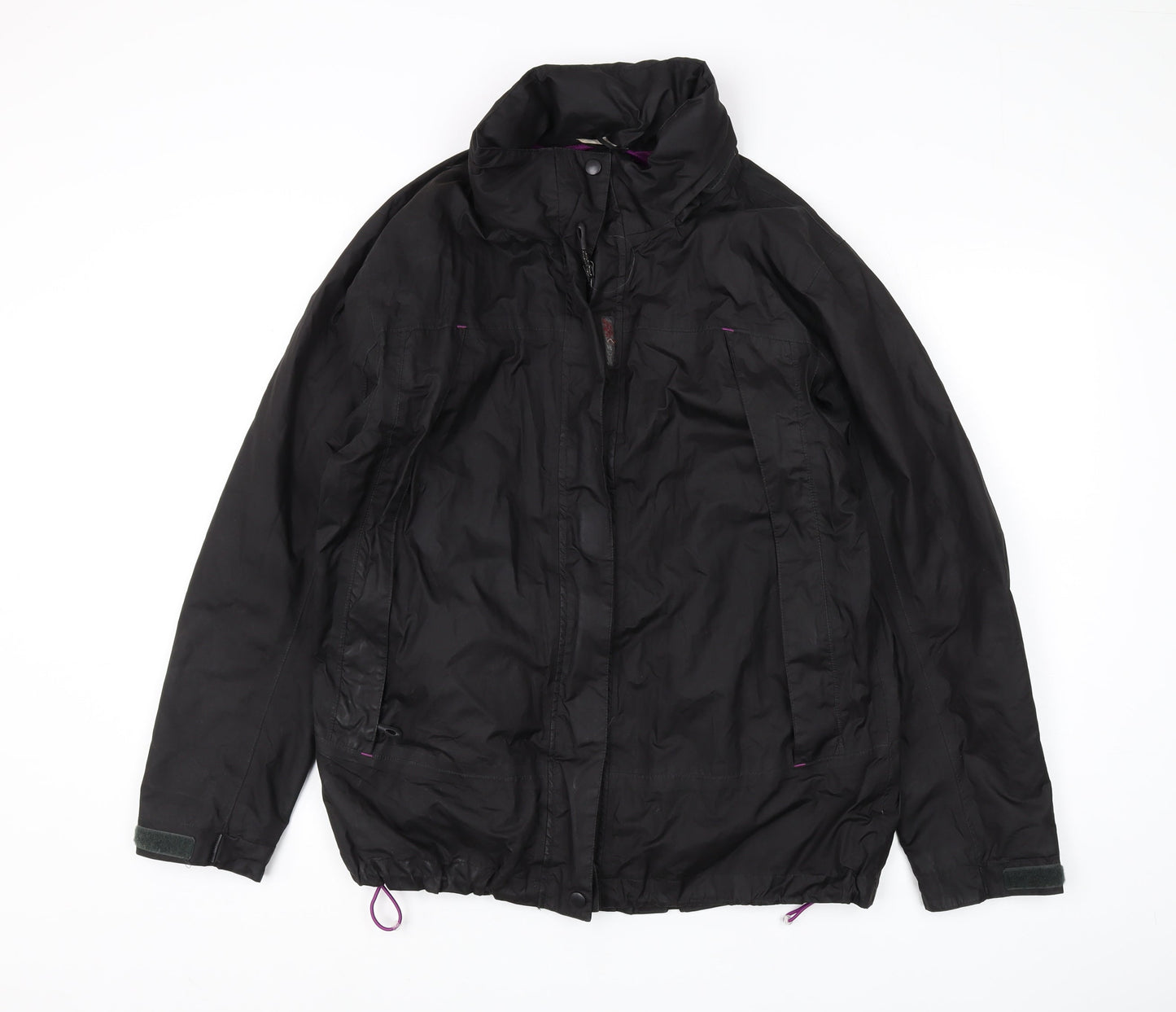 Crane Women's Black Mid-Length Rain Coat - Large