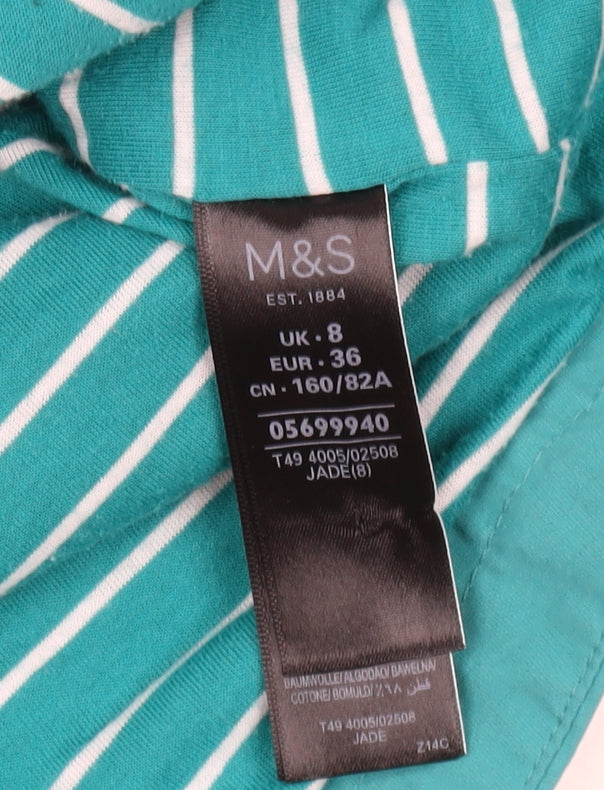 Marks and Spencer Women's Green Parka Jacket Size 8