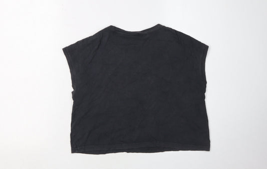 Barbie Girls Black Cropped T-Shirt 11-12 Years Graphic Logo