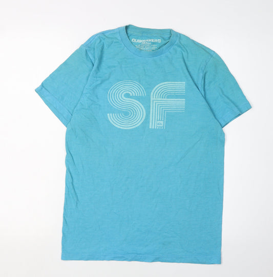Quiksilver Men's Blue Graphic Print T-Shirt Small