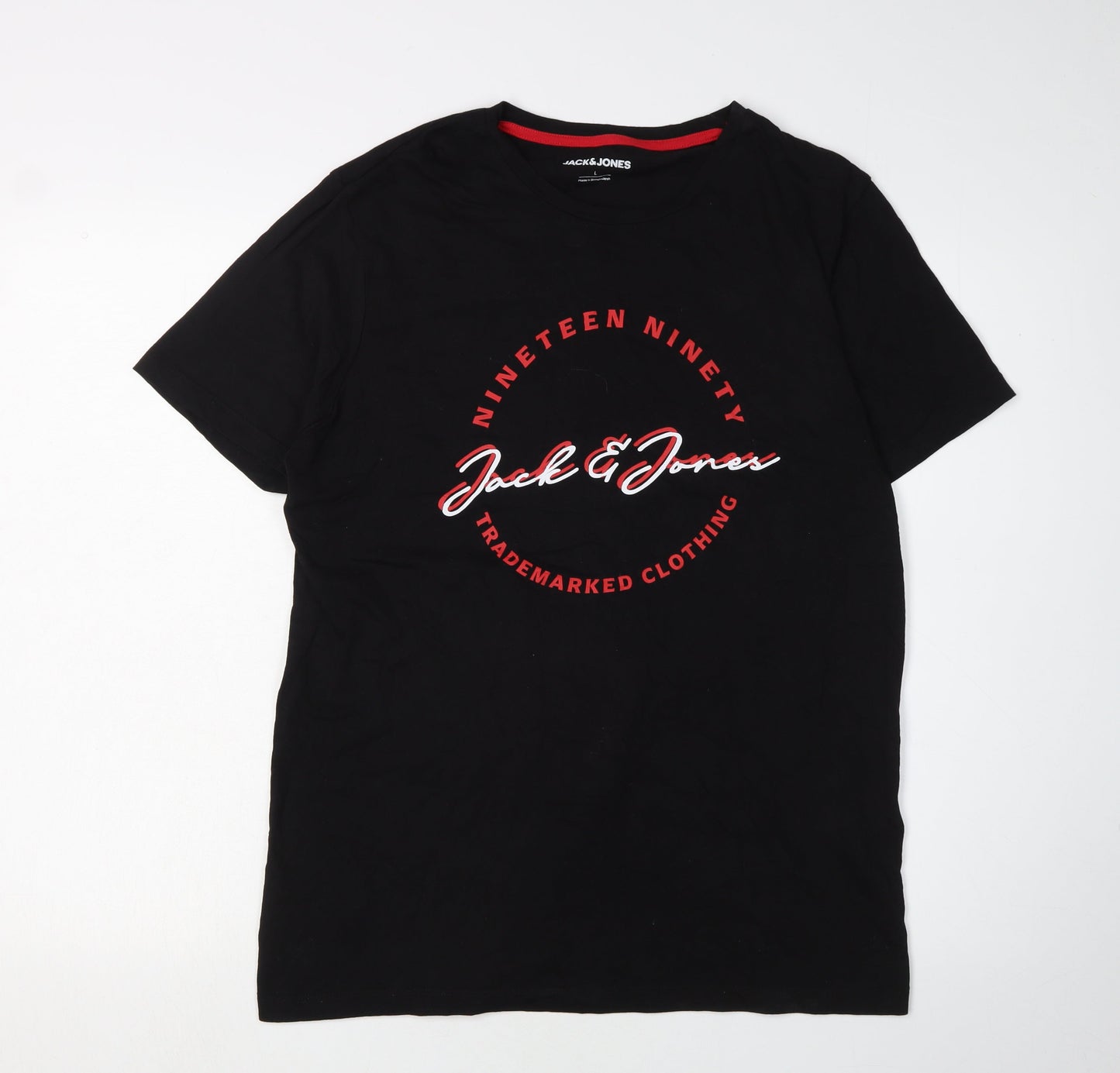 Jack & Jones Men's Black Graphic Print T-Shirt L