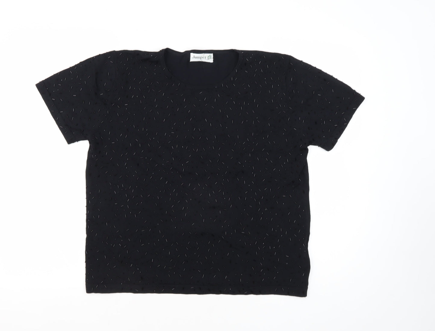 Jumper Black Unisex Adults L Crew Neck Jumper