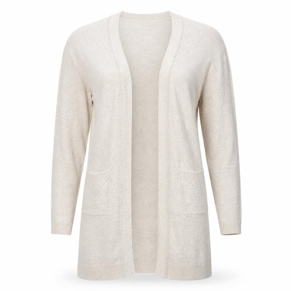 Womens UK 10 Relaxed FatFace Beige Cardigan Open-Knit