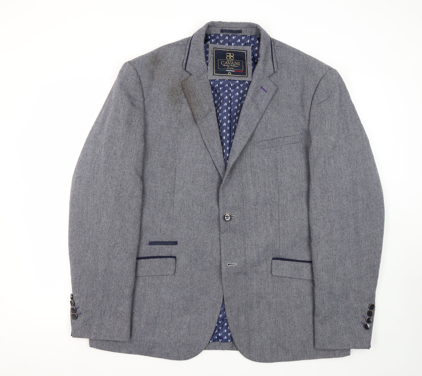 Cavani Grey Men's Blazer 46R Regular Fit